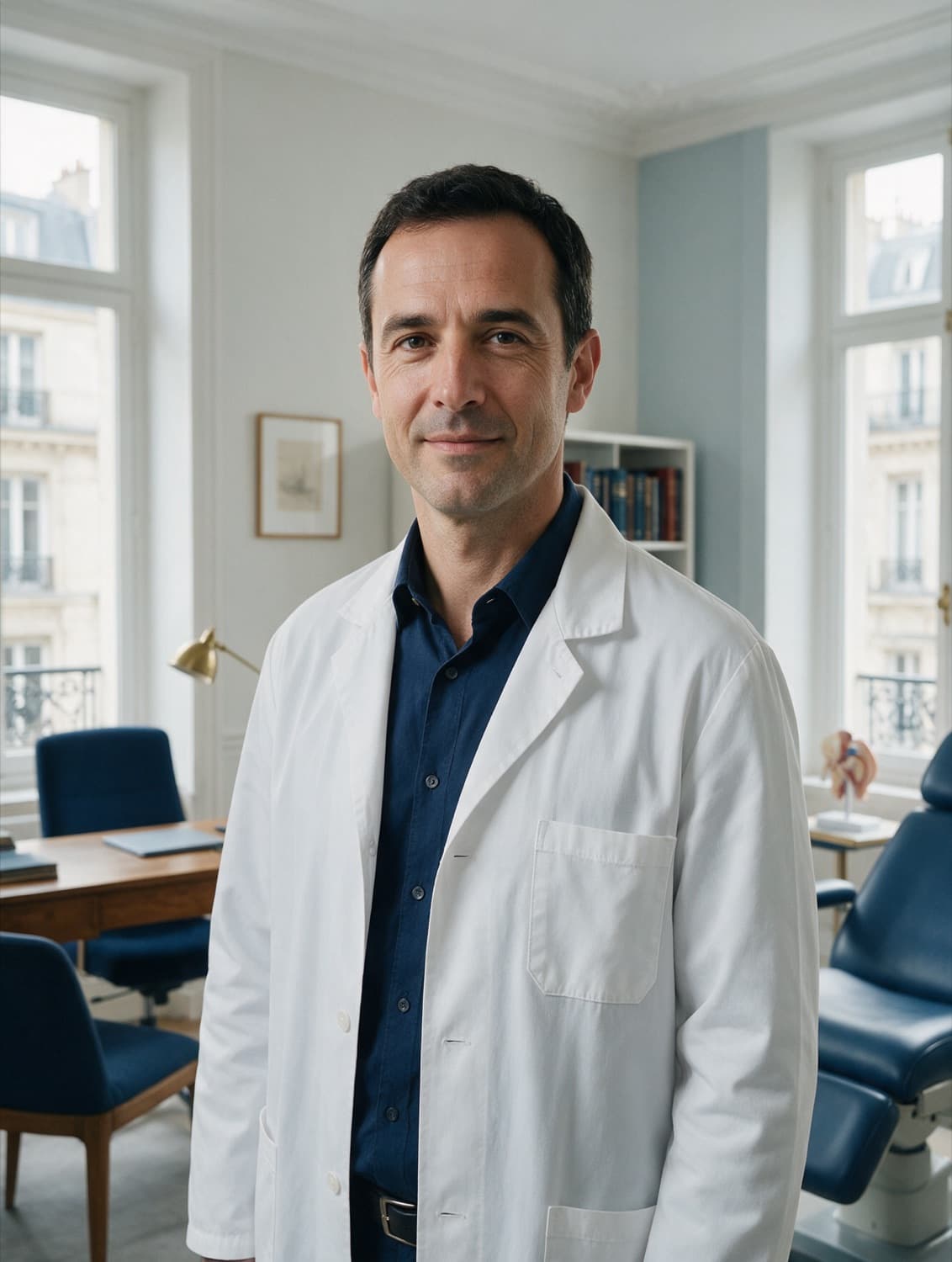 Le Dr Julien Aubrac dans son cabinet