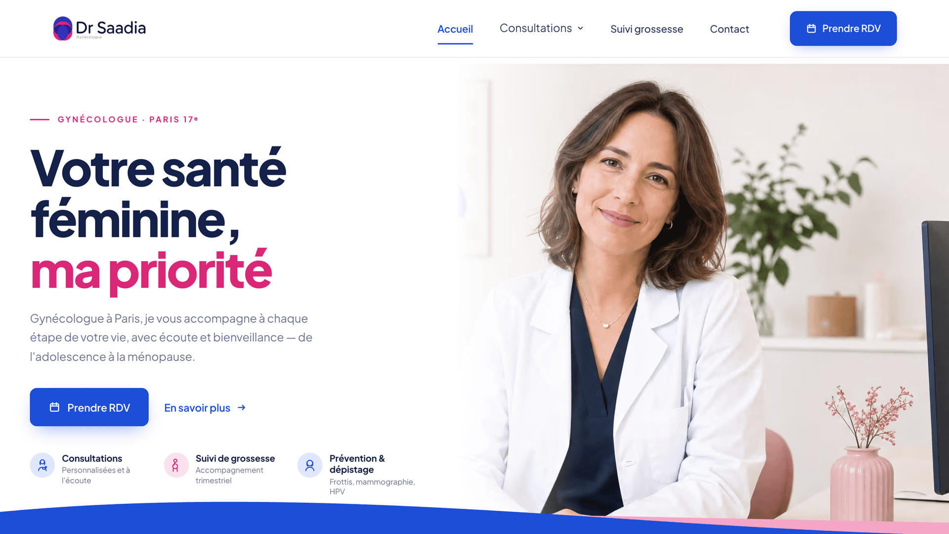 Dr Saadia · Gynécologue — Gynécologie