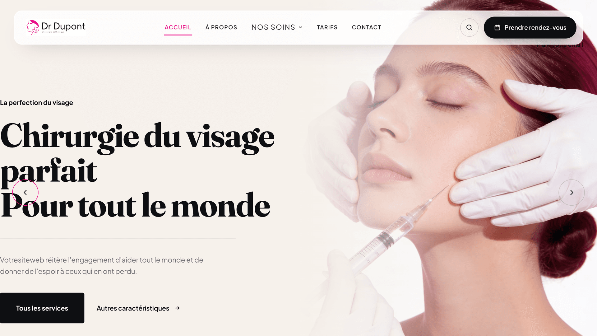 Dr. Dupont · Chirurgie esthétique — Chirurgie esthétique